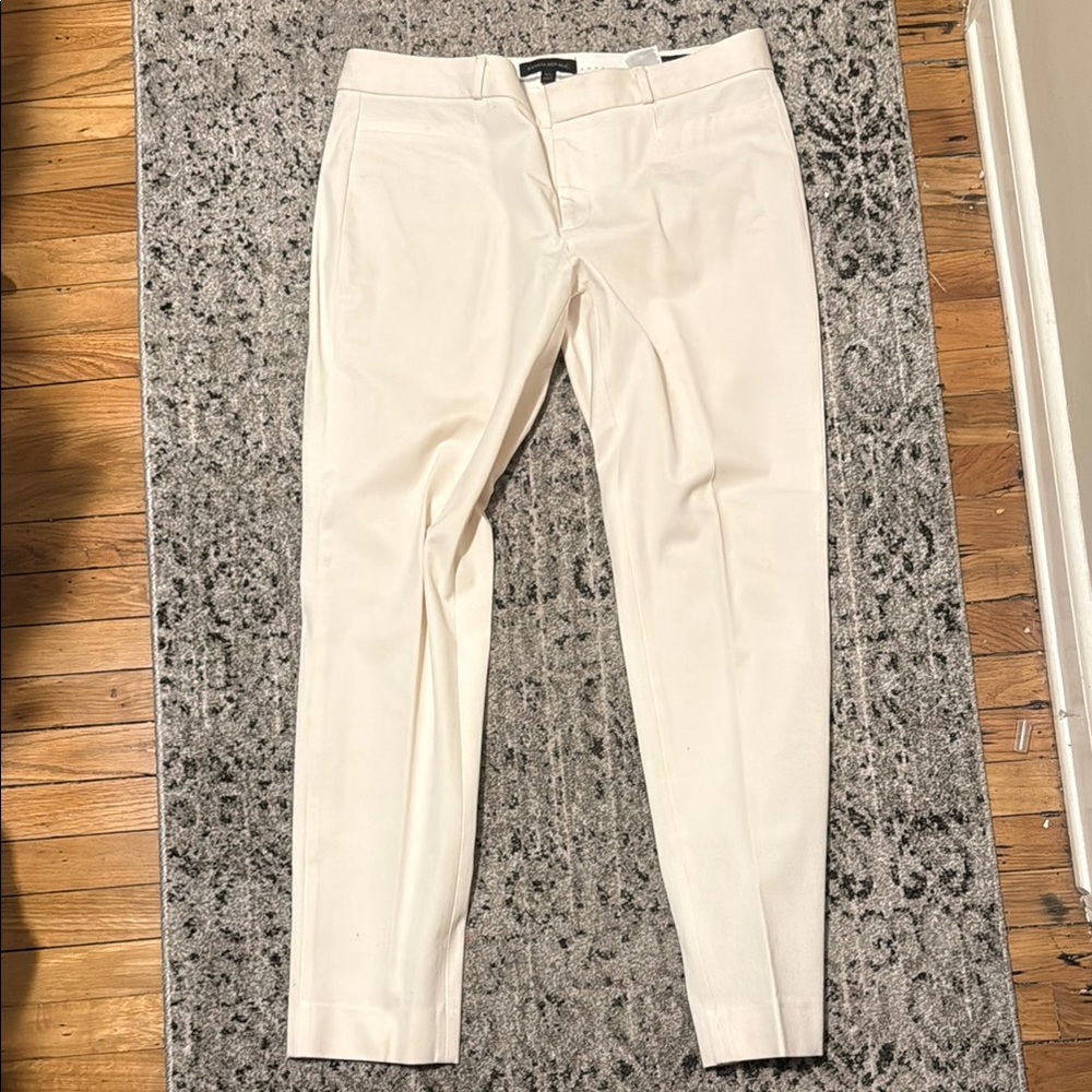 Women's Cream Tailored Trousers - Banana Republic Sloan fit, 12 LONG